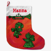 Gepersonaliseerde  kerstfeestdagen grote kerstsok (Voorkant)