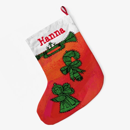 Gepersonaliseerde  kerstfeestdagen grote kerstsok (Achterkant (Hangend))