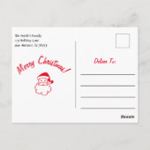 Gepersonaliseerde kerstfeestelijke bulledog Puppy Briefkaart (Achterkant)