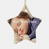 Gepersonaliseerde kerstfeestelijke foto keramisch ornament (Rechts)