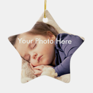 Gepersonaliseerde kerstfeestelijke foto keramisch ornament