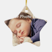 Gepersonaliseerde kerstfeestelijke foto keramisch ornament (Achterkant)