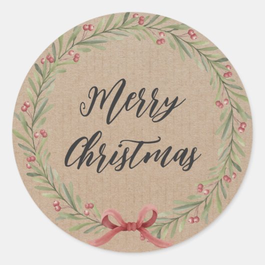 Gepersonaliseerde kerstfeestelijke kerstcadeautjes ronde sticker (Voorkant)