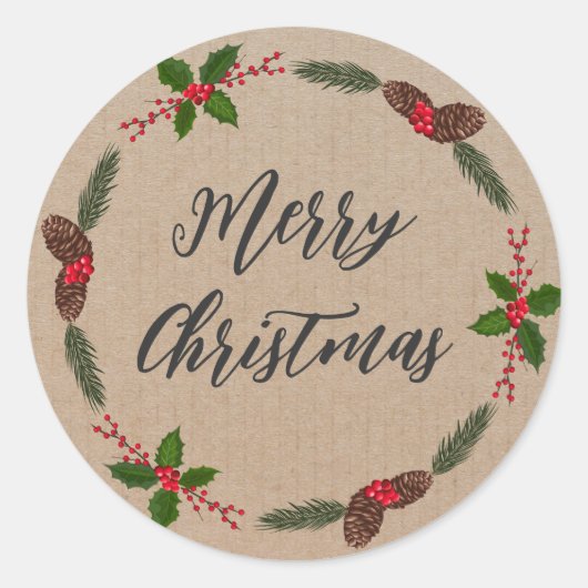 Gepersonaliseerde kerstfeestelijke kerstcadeautjes ronde sticker (Voorkant)