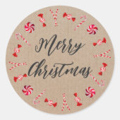 Gepersonaliseerde kerstfeestelijke kerstcadeautjes ronde sticker (Voorkant)