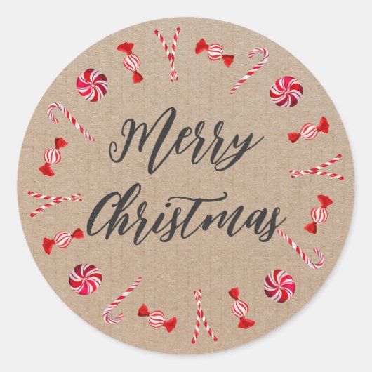 Gepersonaliseerde kerstfeestelijke kerstcadeautjes ronde sticker (Voorkant)