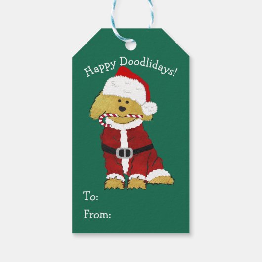 Gepersonaliseerde kerstfeestelijke kerstmanedle Sa Cadeaulabel (Achterkant)