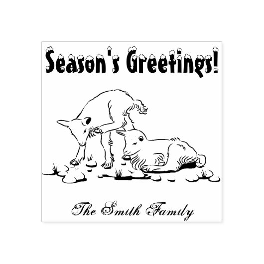 Gepersonaliseerde kerstfeestelijke Kind voor geite Rubberstempel (Afrduk)