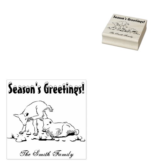 Gepersonaliseerde kerstfeestelijke Kind voor geite Rubberstempel (Gestempeld)