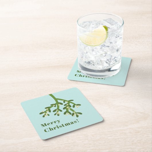 Gepersonaliseerde kerstfeestelijke Mistletoe Kartonnen Onderzetters (Insitu)
