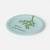 Gepersonaliseerde kerstfeestelijke Mistletoe Papieren Bordje (Gekanteld)