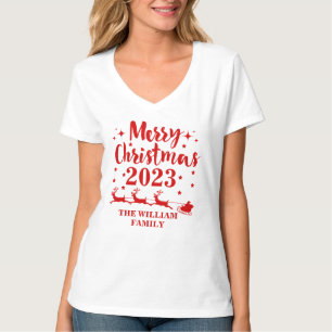 Gepersonaliseerde kerstfeestelijke T-shirt