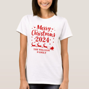 Gepersonaliseerde kerstfeestelijke T-shirt