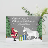 Gepersonaliseerde kerstflat met kerstmis en unicor feestdagenkaart (Staand voorkant)