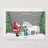 Gepersonaliseerde kerstflat met kerstmis en unicor feestdagenkaart (Achterkant)