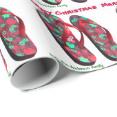 Gepersonaliseerde kerstflip Flop Cadeaupapier (Rol Hoek)