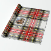 Gepersonaliseerde kerstfoto cadeaupapier (Uitgerold)