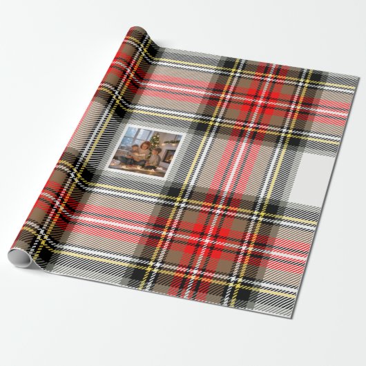 Gepersonaliseerde kerstfoto cadeaupapier (Uitgerold)