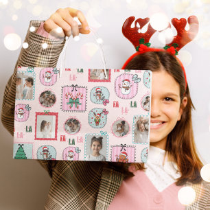Gepersonaliseerde Kerstfoto Gift Bag   Schattige r Groot Cadeauzakje