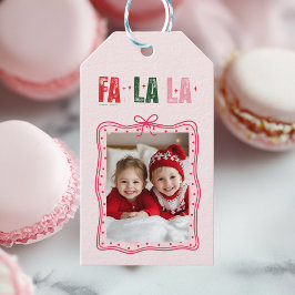 Gepersonaliseerde Kerstfoto Gift Label | Schattige Cadeaulabel
