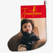 Gepersonaliseerde Kerstfoto Kousen, Baby Foto Grote Kerstsok (Achterkant)