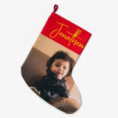 Gepersonaliseerde Kerstfoto Kousen, Baby Foto Grote Kerstsok (Voorkant (Hangend))