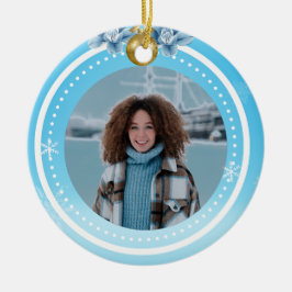 Gepersonaliseerde kerstfoto-Lijst Keramisch Ornament