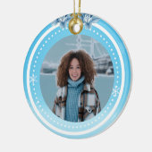 Gepersonaliseerde kerstfoto-Lijst Keramisch Ornament (Links)