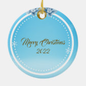 Gepersonaliseerde kerstfoto-Lijst Keramisch Ornament (Achterkant)