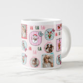 Gepersonaliseerde kerstfoto | Schattigee roze Fa L Grote Koffiekop (Voorkant rechts)