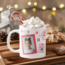 Gepersonaliseerde kerstfoto | Schattigee roze Fa L