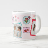 Gepersonaliseerde kerstfoto | Schattigee roze Fa L Grote Koffiekop (Voorkant rechts)
