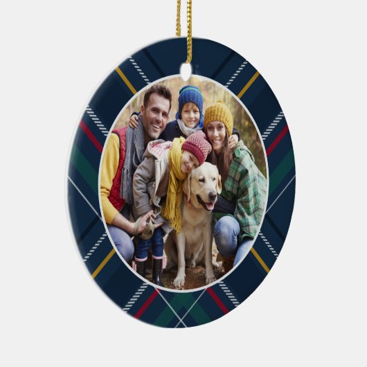 Gepersonaliseerde kerstfoto van lijst keramisch ornament (Rechts)