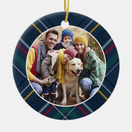 Gepersonaliseerde kerstfoto van lijst keramisch ornament (Voorkant)