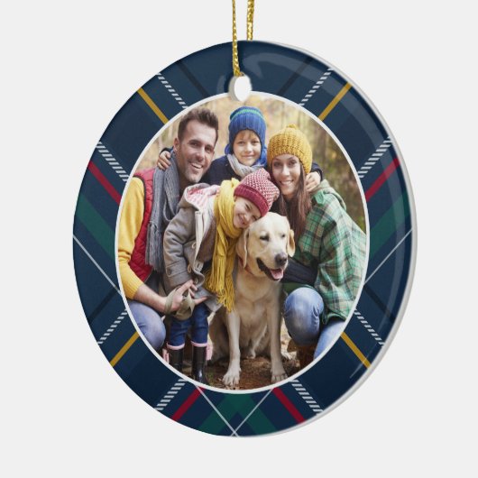 Gepersonaliseerde kerstfoto van lijst keramisch ornament (Links)