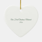 Gepersonaliseerde kerstfoto voor het eerst gehuwd keramisch ornament (Achterkant)