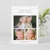 Gepersonaliseerde kerstfoto voor religie Collage Kaart (Staand voorkant)