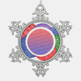 Gepersonaliseerde kerstfoto's maken Snowflake Orn. Tin Sneeuwvlok Ornament