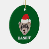 Gepersonaliseerde kerstfret keramisch ornament (Rechts)