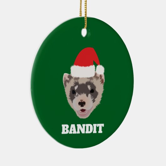 Gepersonaliseerde kerstfret keramisch ornament (Rechts)