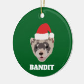 Gepersonaliseerde kerstfret keramisch ornament (Links)