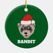 Gepersonaliseerde kerstfret keramisch ornament (Achterkant)