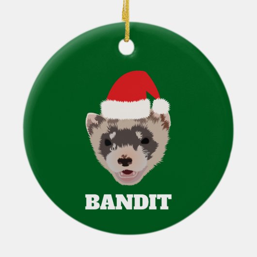 Gepersonaliseerde kerstfret keramisch ornament (Achterkant)