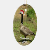 Gepersonaliseerde kerstgans-versiering keramisch ornament (Rechts)