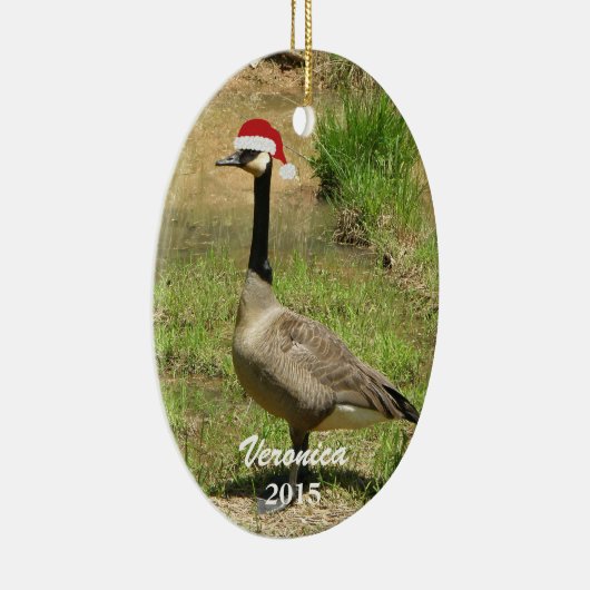 Gepersonaliseerde kerstgans-versiering keramisch ornament (Rechts)