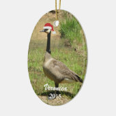 Gepersonaliseerde kerstgans-versiering keramisch ornament (Links)