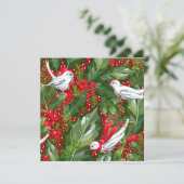 Gepersonaliseerde kerstgevarenkaartje feestdagenkaart (Staand voorkant)