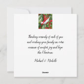 Gepersonaliseerde kerstgevarenkaartje feestdagenkaart (Achterkant)