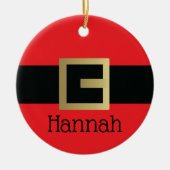 Gepersonaliseerde kerstgordel keramisch ornament (Voorkant)