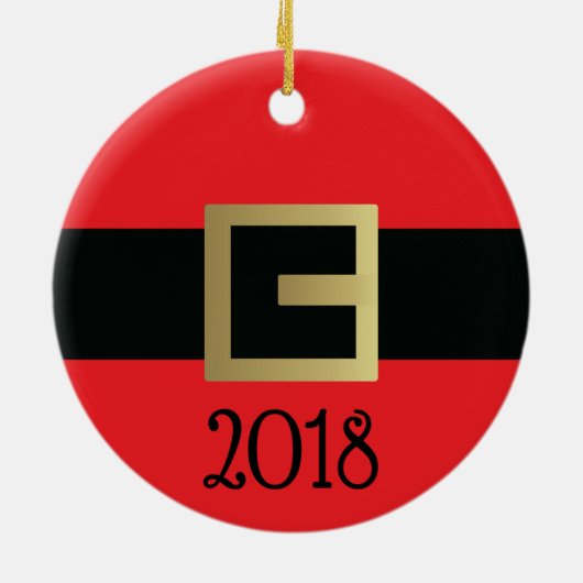 Gepersonaliseerde kerstgordel keramisch ornament (Achterkant)